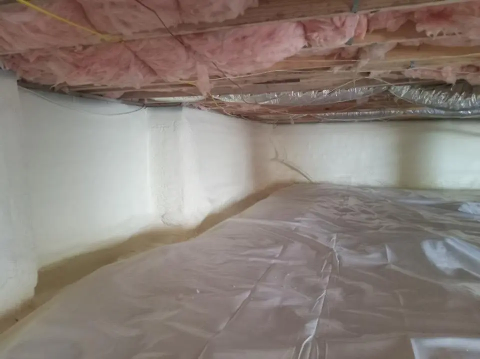 Crawl space encapsulation with closed-cell spray foam for Spray Foam Roofing Repair in Wappinger